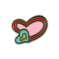heart rainbow wave blue alloy fashionable creative cartoon brooch lovely enamel badge clothing accessories
