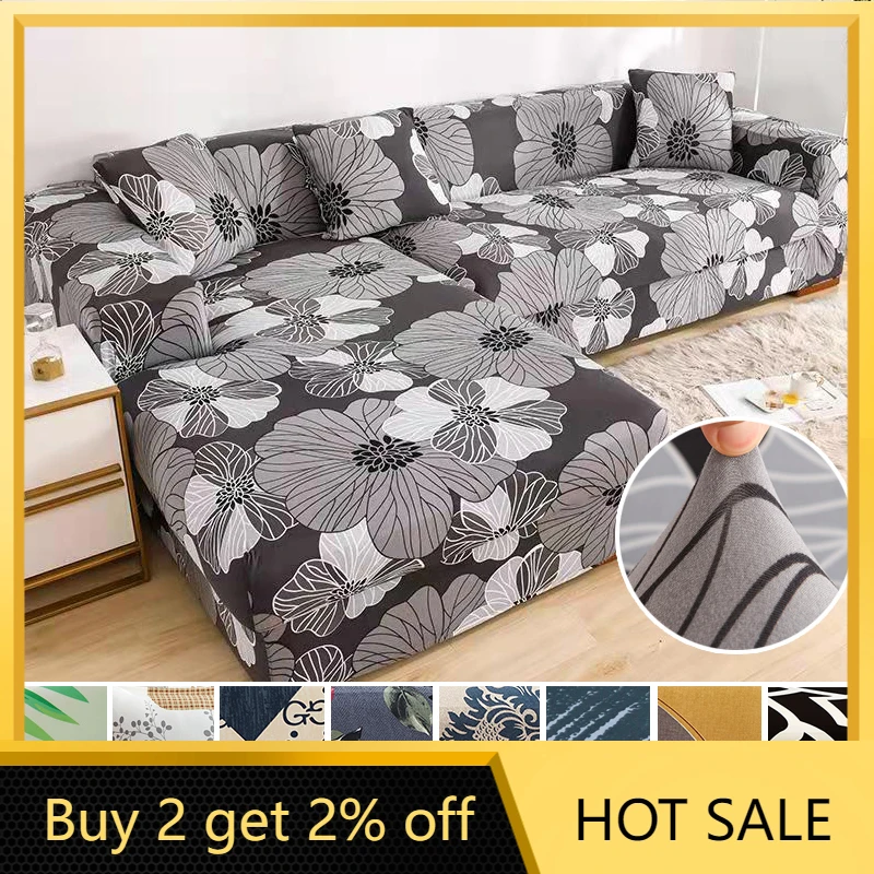 

Floral Print Elastic Sofa Cover Stretch Sofa Covers for Living Room Couch Cover L-shape Armchair Chair Slipcovers 1/2/3/4 Seat