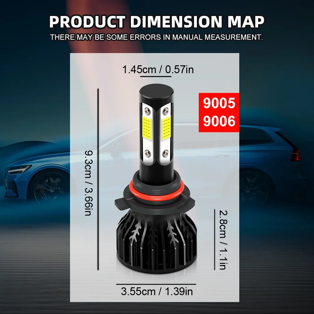 Фото Подходит для Honda Civic 2007-2015 светодиодный фары дальнего/ближнего света + Противотуманные фары Combo 9005 9006 H11 500% ярче 6000K белый Plug And Play №3