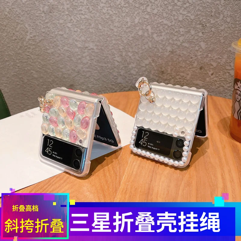 

For Sam-sung Galaxy Z Flip 4 Case For SM-F7210 Case With Lanyard Case