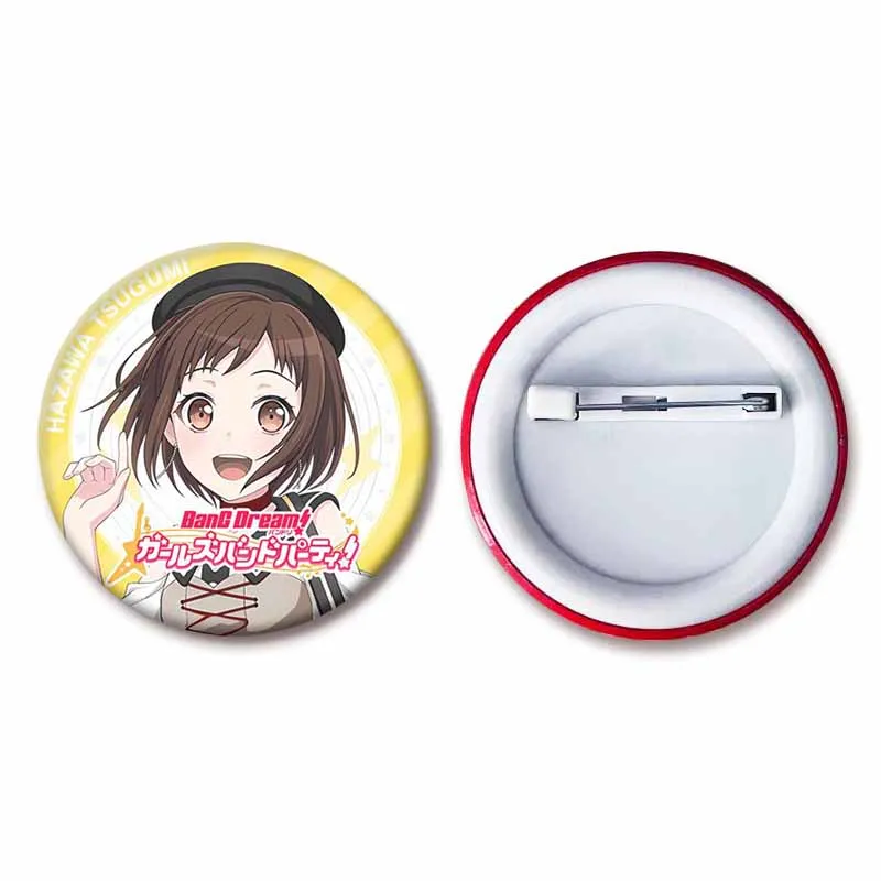 Фото Булавки для лацканов с рисунком девушки, рюкзак, одежда, значок, аксессуары, BanG Dream Toyama Kasumi Arisa Ichigaya Saya Yamabuki, эмалированная брошь №3
