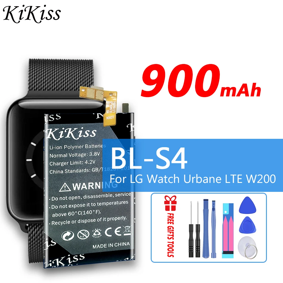 

Original Kikiss Battery 900mAh BL-S4 Bateria For LG Watch Urbane LTE Batteries BLS4 BL S4 Smart watch Replacement EAC62618601