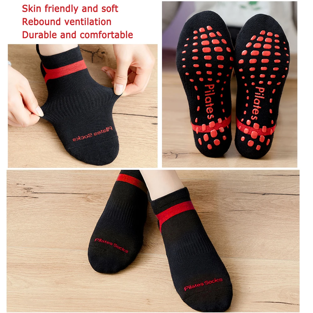 2 шт. хлопковые женские носки для йоги Женские Дышащие нескользящие спортивные