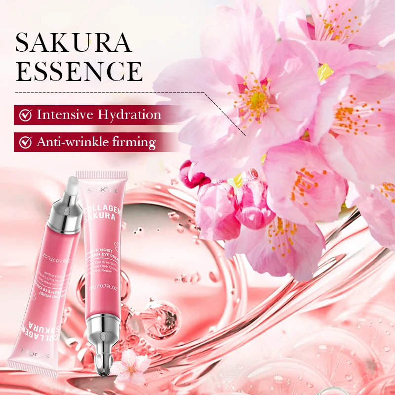 3 шт. SADOER Sakura коллагеновый крем для глаз против темных кругов мешки под глазами