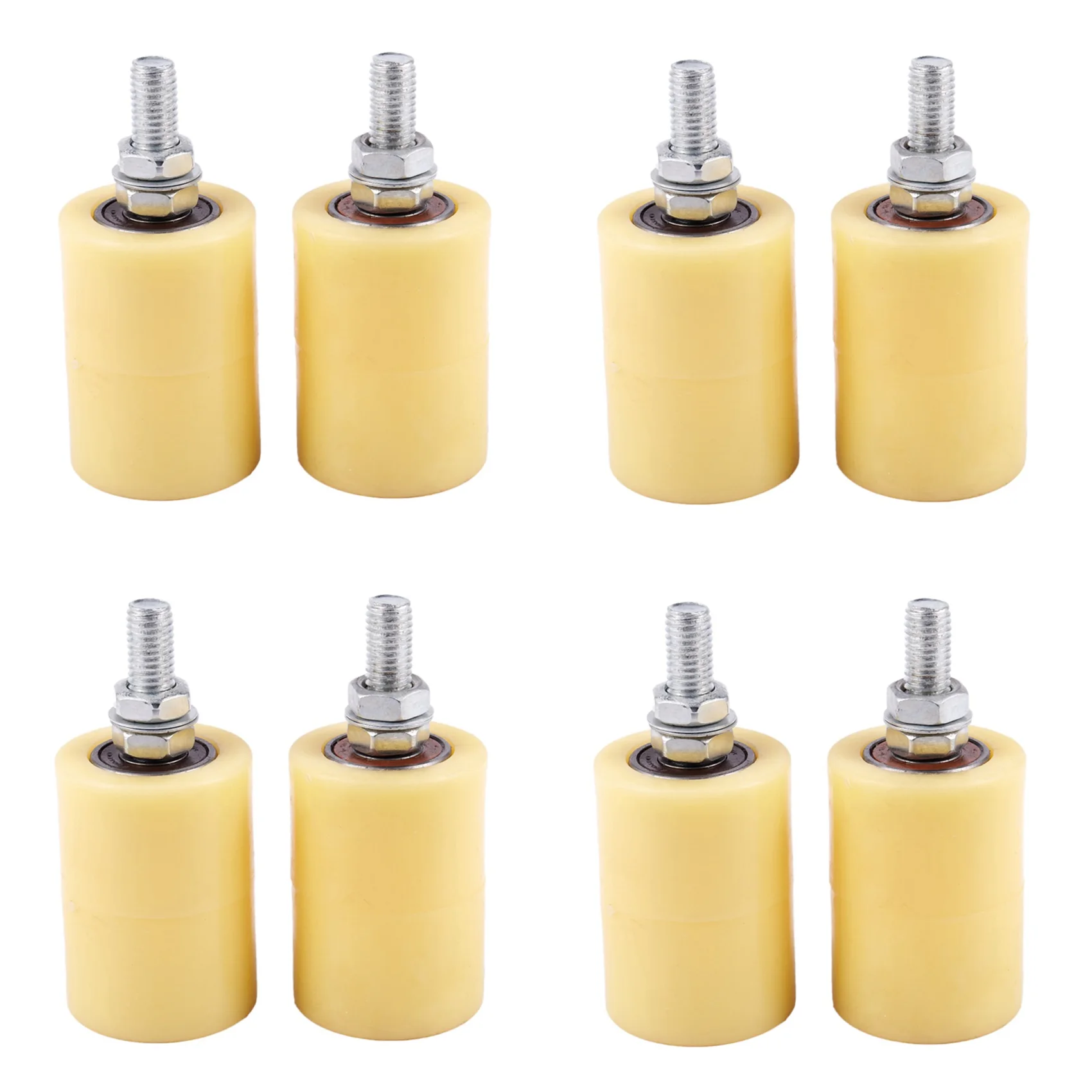 

8PCS 50X70mm PP Steel Flat Roller Bearing Guiding Wheel 6201 M12 Screw for Electric Door Sliding Gate