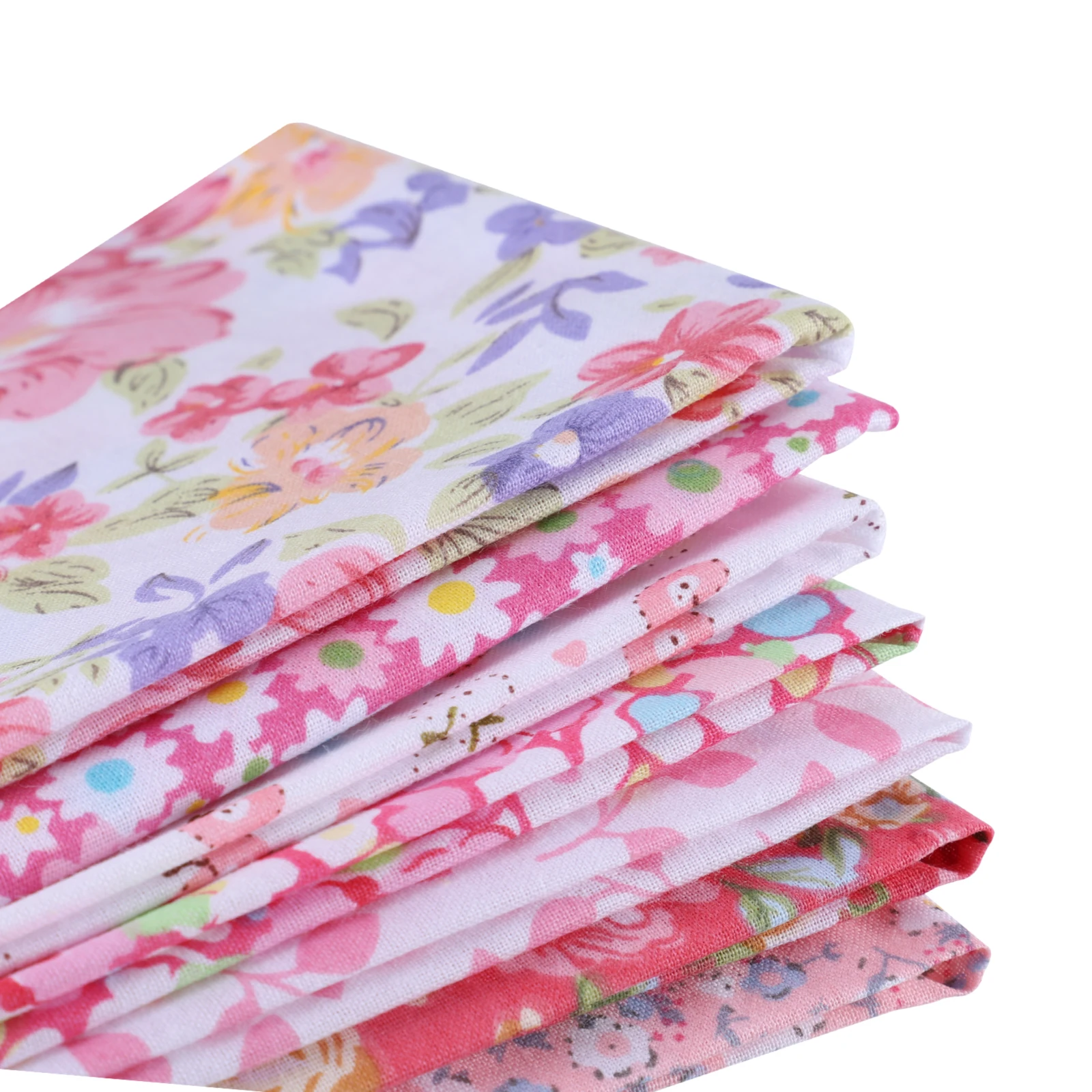 7 Pieces Flower Pattern Cotton Fabrics Sewing Floral Square Cloth Household Professional Patchwork Handmade 25x25cm