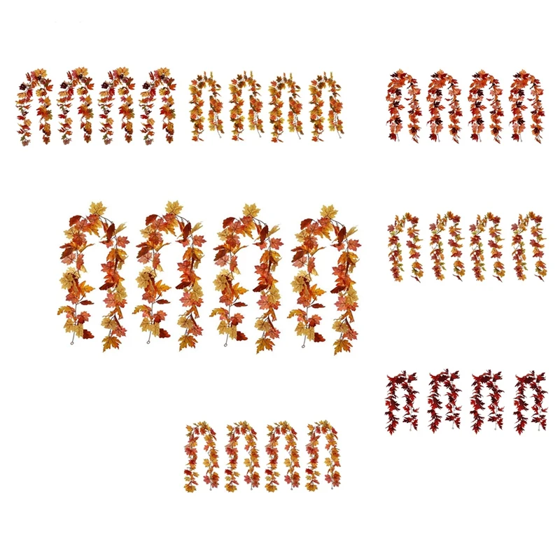

Halloween Autumn Pendant Simulated Maple Leaf Thanksgiving Decoration Home Wall Hanging Simulated Maple Leaf Rattan