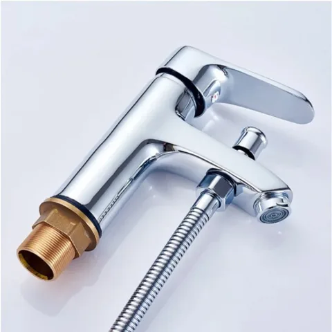 Латунные смесители для ванной комнаты, многофункциональный смеситель для раковины с одной ручкой, бытовой смеситель для горячей и холодной воды с водопроводной трубой 60 см