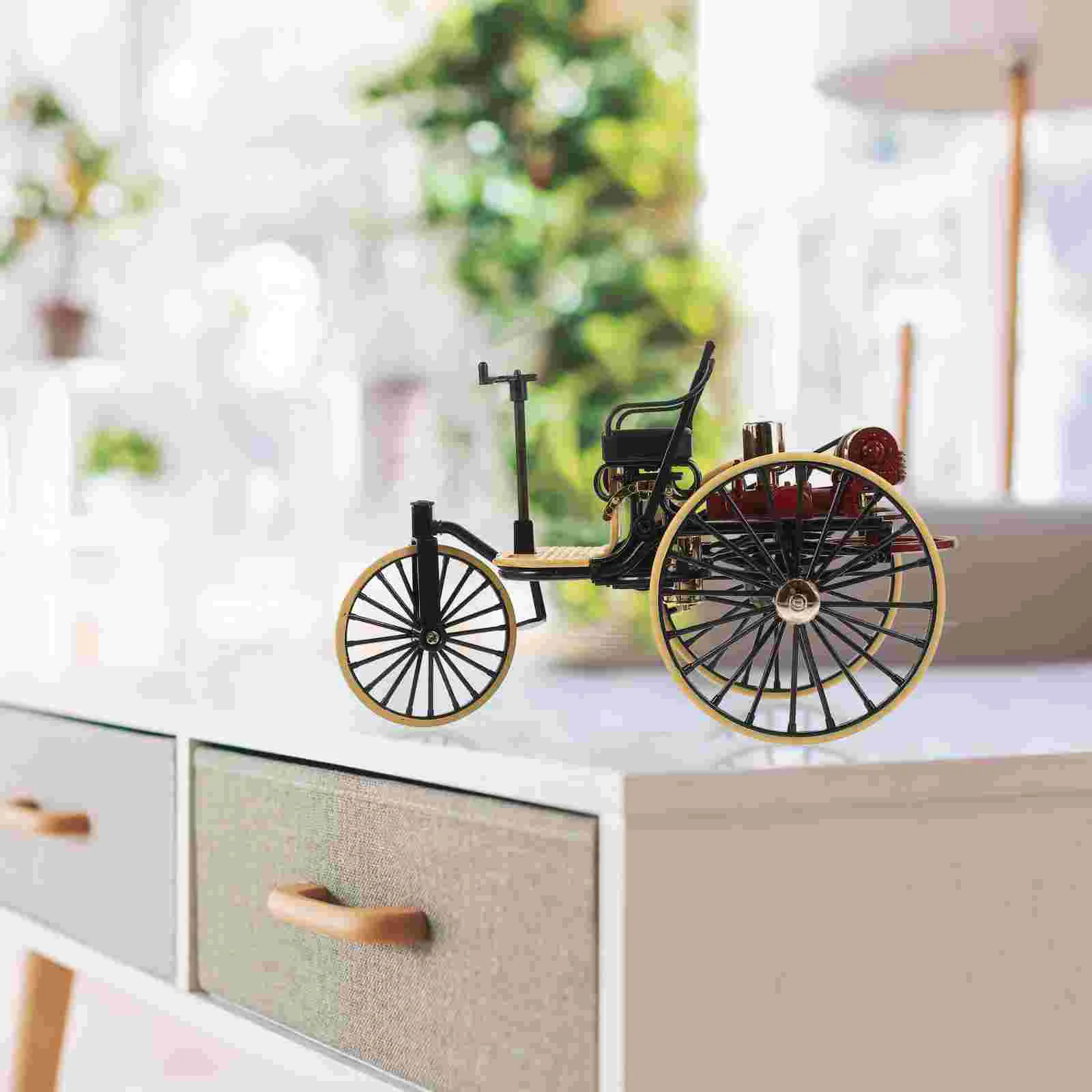 

Adult Trike Vintage Car Model Desktop Practical Crafts Decoration Crafting Tricycle Shaped Alloy Figurine Office