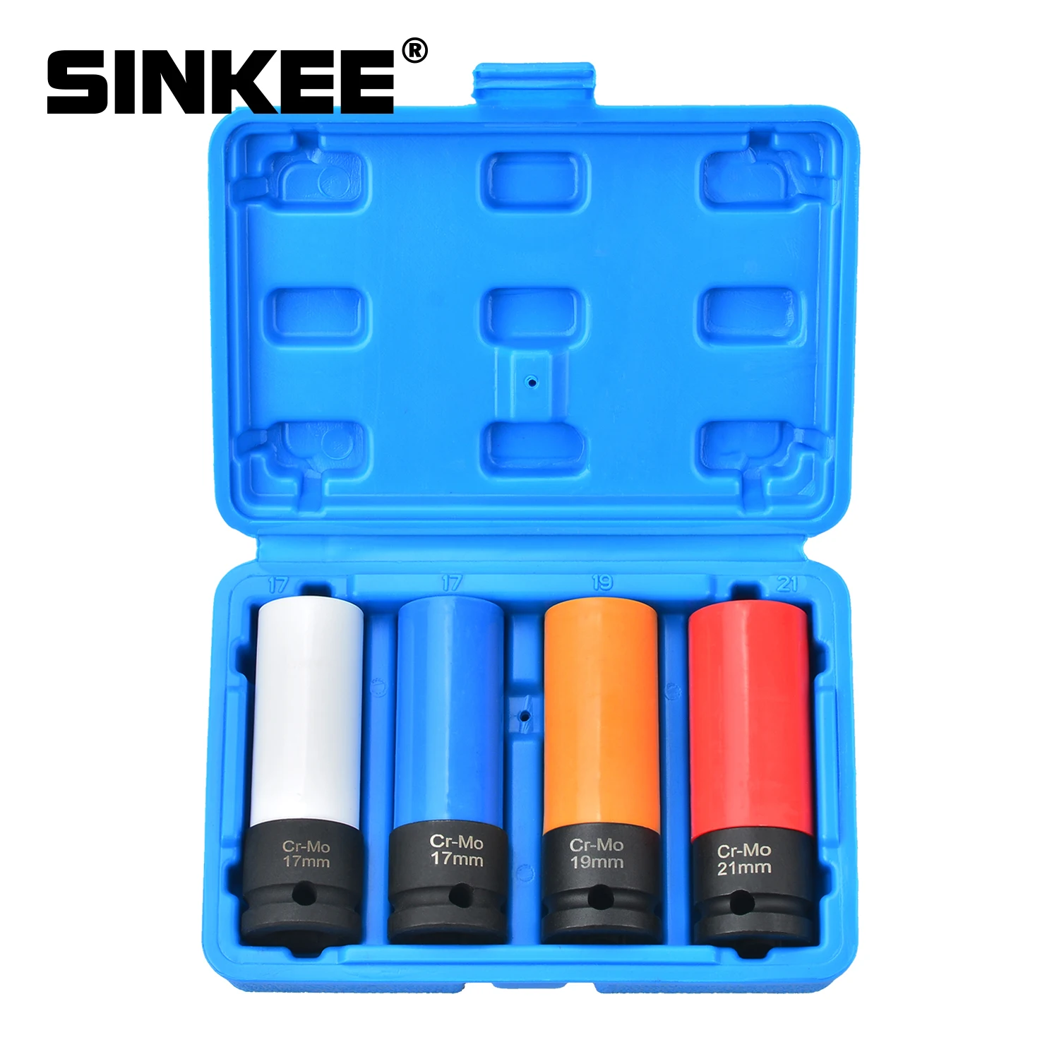 

4PC 1/2" Drive Alloy Wheel Nut Thin Deep Impact Socket Set 17 17 19 21mm