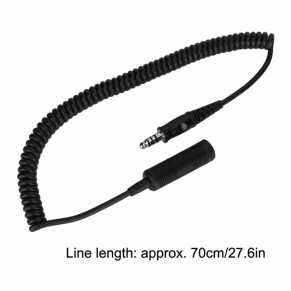 Tactical Headphone Extension Cable, U-92A/U to U-174/U Standard Single Plug Extension Cable
