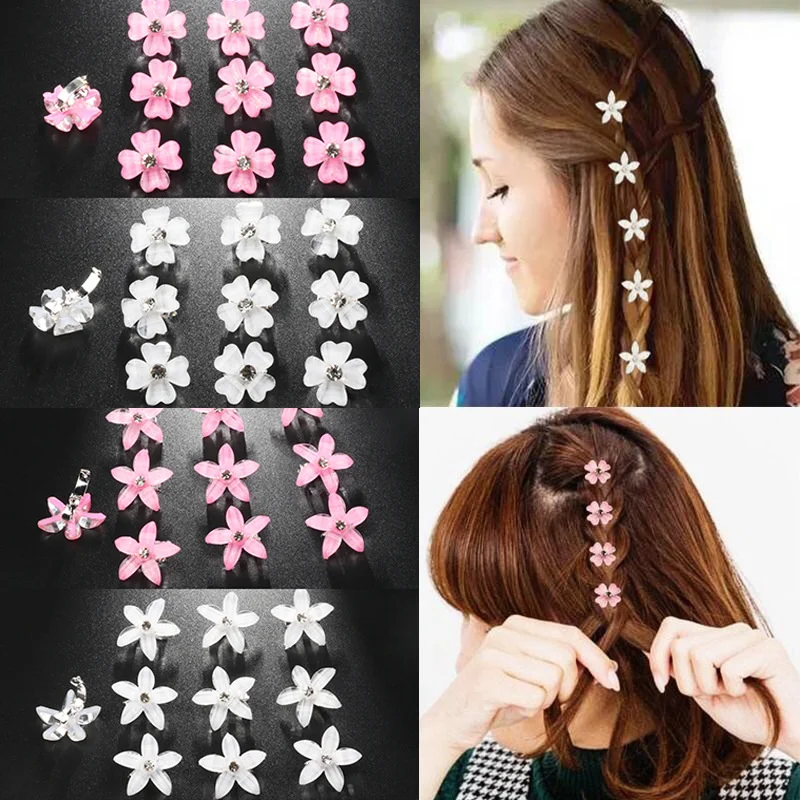 5Pcs Alloy Flower Buckle Hair Clips Women Rhinestone Headband Claw luxury Hairpins Girls Styles DIY Holder Headwear |