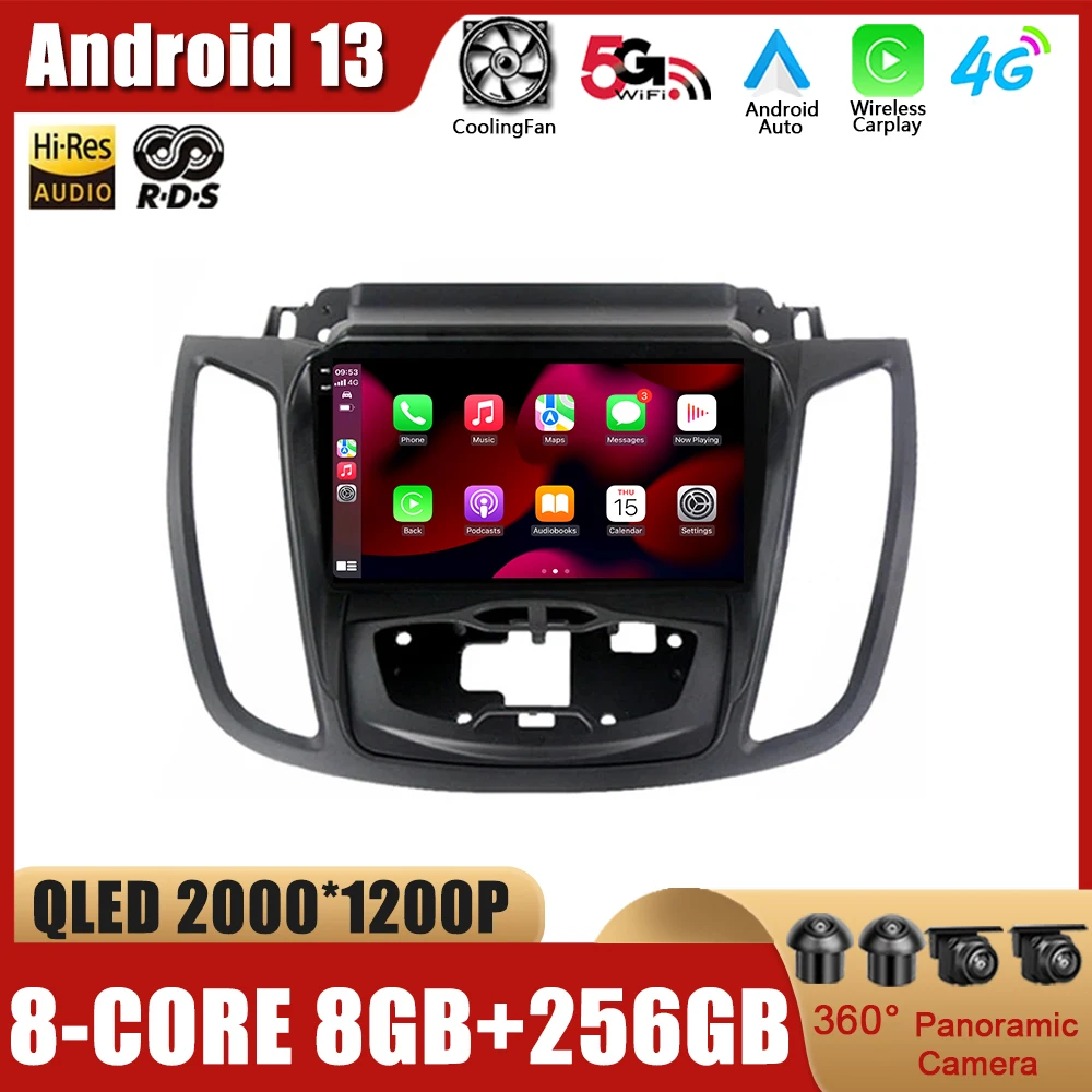 

Мультимедийная магнитола для Ford Kuga Escape 2013-2016, мультимедийный проигрыватель на Android 13, с 9 "экраном, 4G, Wi-Fi, GPS, QLED экраном