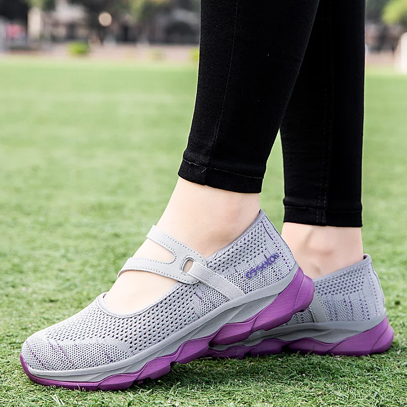 Women Leisure Flats Shoes Slip-on Ladies Mesh Walking Shoes  Soft Breathable Sneakers Lady Casual Shoes Zapatos De Mujer