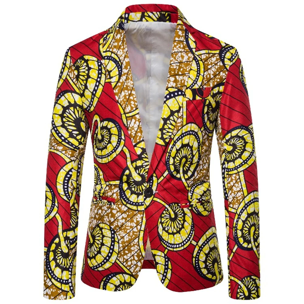 

16 Colors New Flower Blazers Indian National Style Leisure Suit Men's Single Breasted Casual Jacket Coat M-3XL