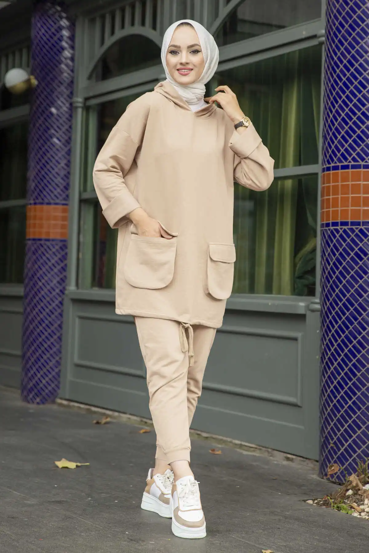 

С капюшоном Hijab Dual Suit Cream