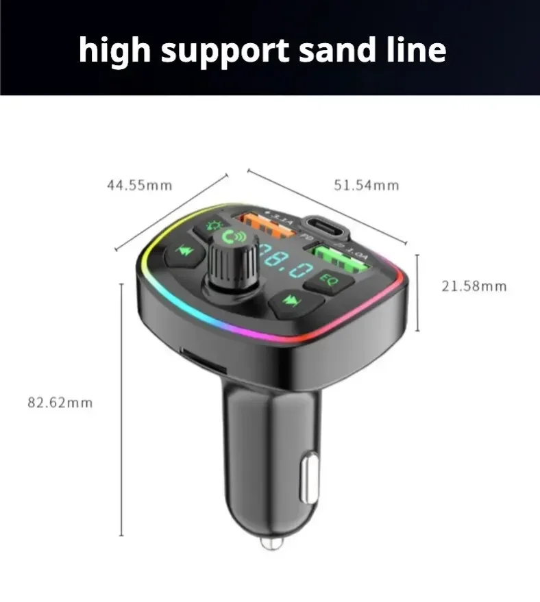 Автомобильное зарядное устройство Bluetooth Q7 Free Mp3 3.1A с двумя портами USB Быстрая