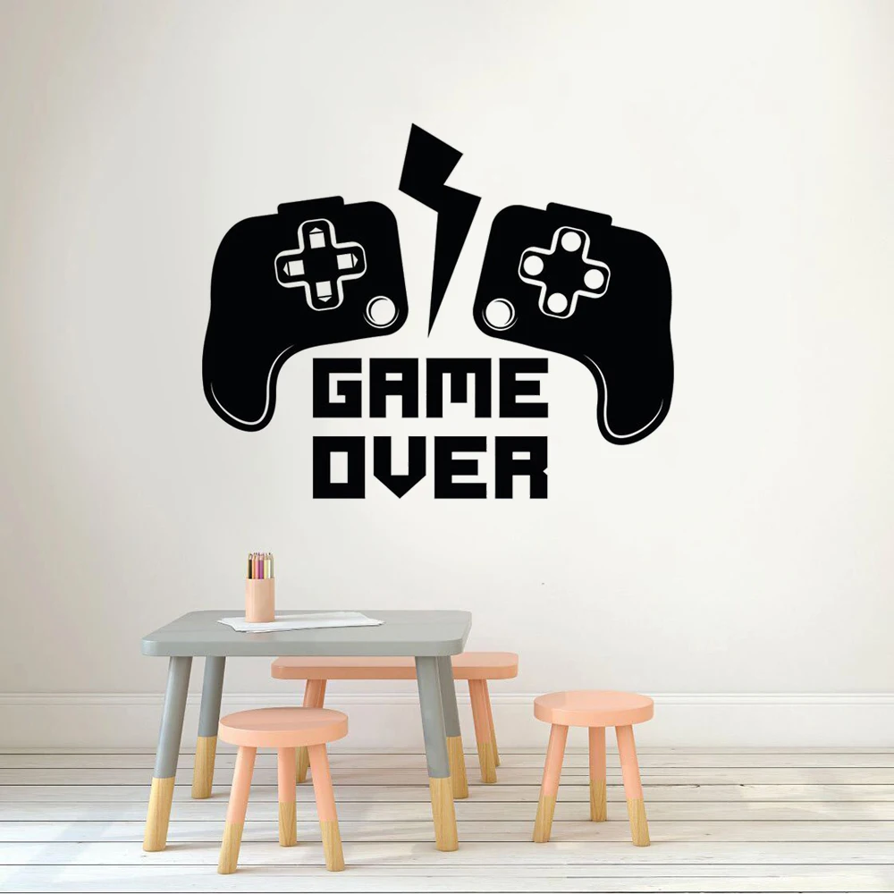 

Game Over Quotes Wall Stickers For Kids Bedroom Decor Pattern Self Adhesive Removable Vinyl Murals Home School Decals DW13714
