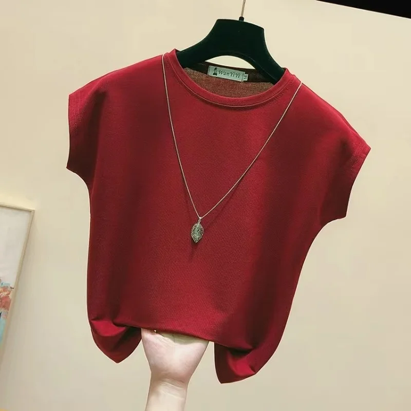 

Белая майка женская, летние свободные короткие топы, модная рубашка без рукавов, верхняя одежда в Корейском стиле, однотонные повседневные ...