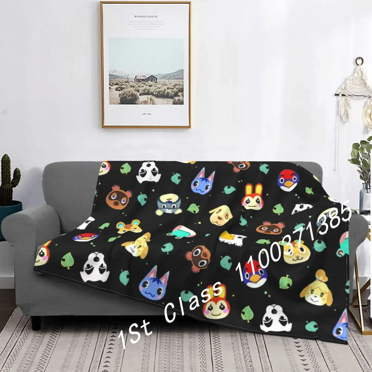 

Animal Crossing Pattern Blanket Horizons Plush Thick SuperSoft Flannel Throw Blanket For Sofa Bedspread Cover Travel Gift
