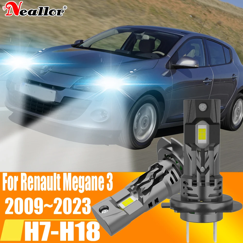 2 шт. Автомобильные светодиодные лампы H7 Canbus H18 6000K 12 В 55 Вт для Renault Megane 3 2009 ~ 2023