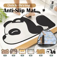 Cute Cat, Dog Panda Quick Drying Anti-Slip Mat Super Absorbent Bath Mat Nappa Skin Floor Mats Toilet Carpet Home Decor