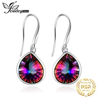jewelrypalace genuine natural rainbow fire mystic quartz 925 solid sterling silver dangle earrings for women gemstone jewelry