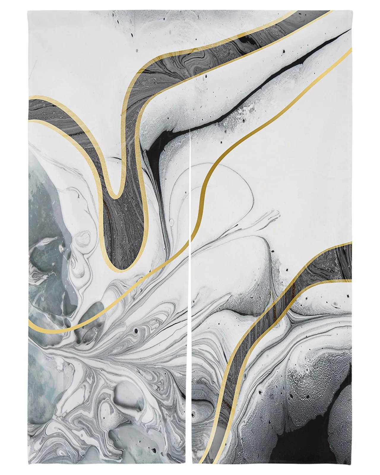 

Marble Texture Abstract Door Curtain Japanese Partition Kitchen Decorative Drapes Entrance Hanging Half-curtain