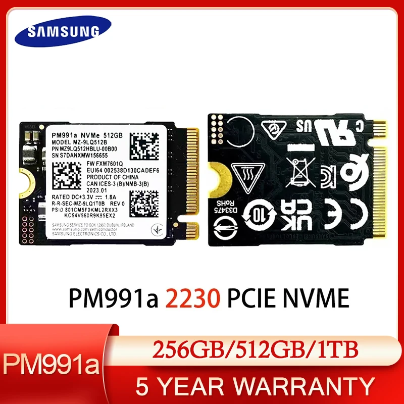 

Samsung PM991a 1TB SSD M.2 2230 Internal Solid State Drive PCIe PCIe 3.0x4 NVME SSD For Microsoft Surface Pro 7+ Steam Deck