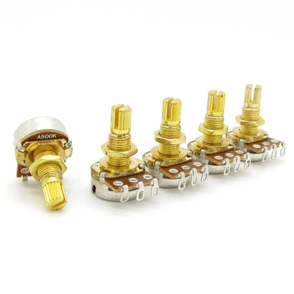 

Guitar Potentiometer o Volume&Tone Pots Switch Control A500k Split Shaft Taper Potentiometers Gold Pack Of 5