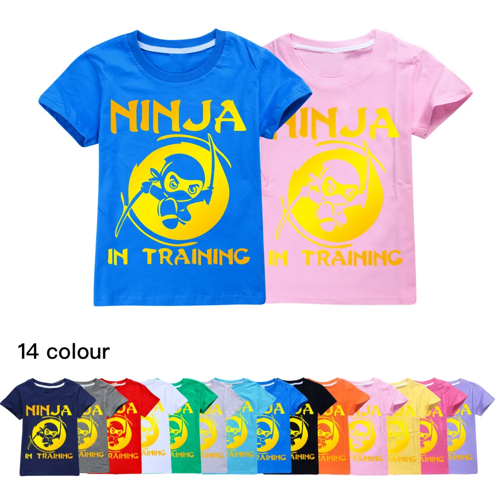 

2022 Ninja Boys T-shirts Summer Kids Clothes NINJA KIDZ T Shirts Children Cotton Top Tees For Hiphop Costume Teen Girls T-shirt