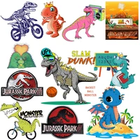 dinosaur clothing stickers diy heat transfers iron on patches for clothes boy girl t shirt appliques decoration custom patch