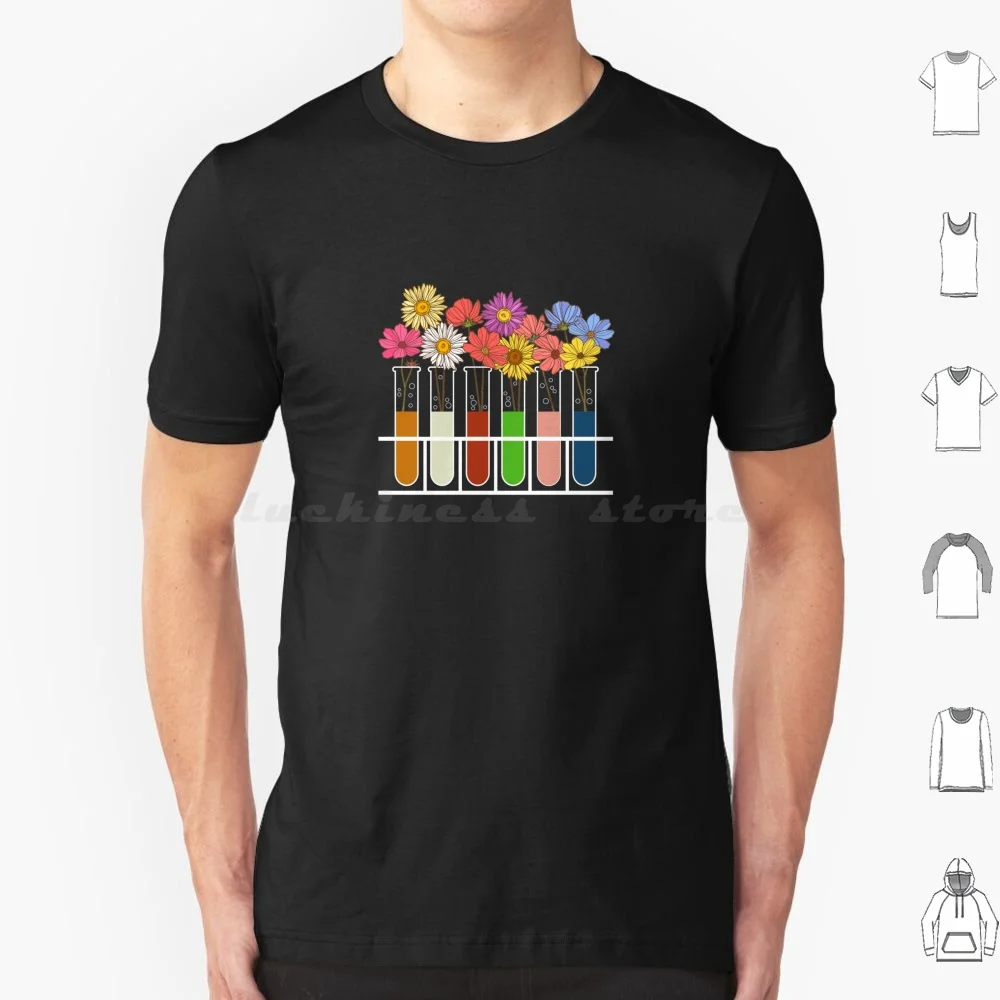 # Lablife Цветочные пробирки научный технологик футболка 6Xl хлопковая крутая