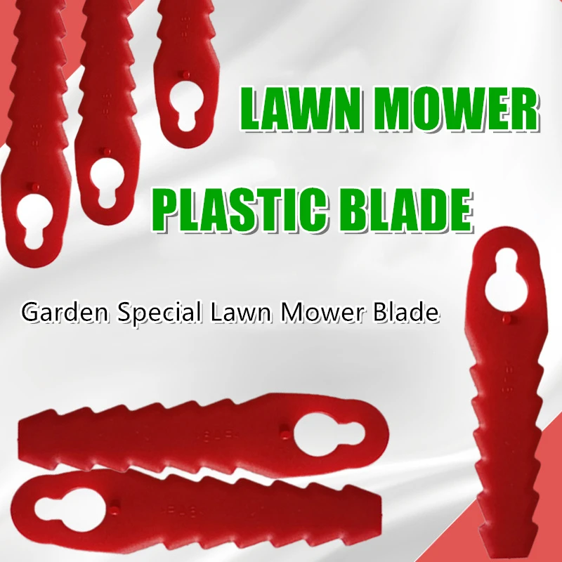 

25/60/100pcs Plastic Mower Cutting Blades Grass Trimmer Blades 10*5mm Fits garden Lawnmower Mower Head Strimmer Tool parts