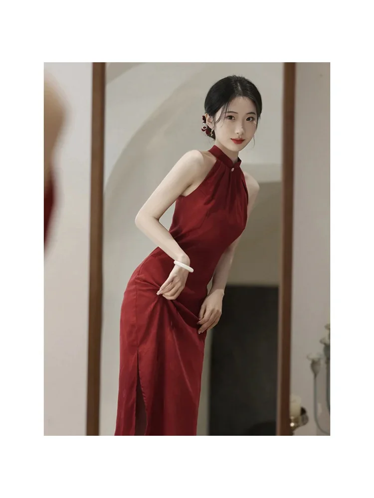 Новый Cheongsam китайский современный длинный без сна qipao винтажные восточные