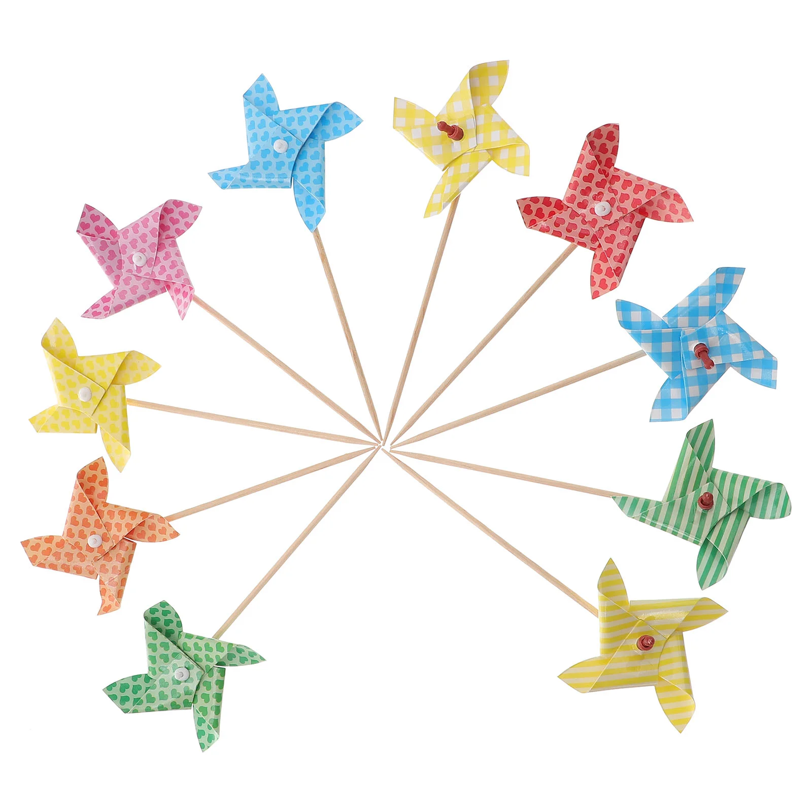 

24Pcs Mini Windmill Cupcake Picks Wedding Party Cake Decorations (Random Colors)