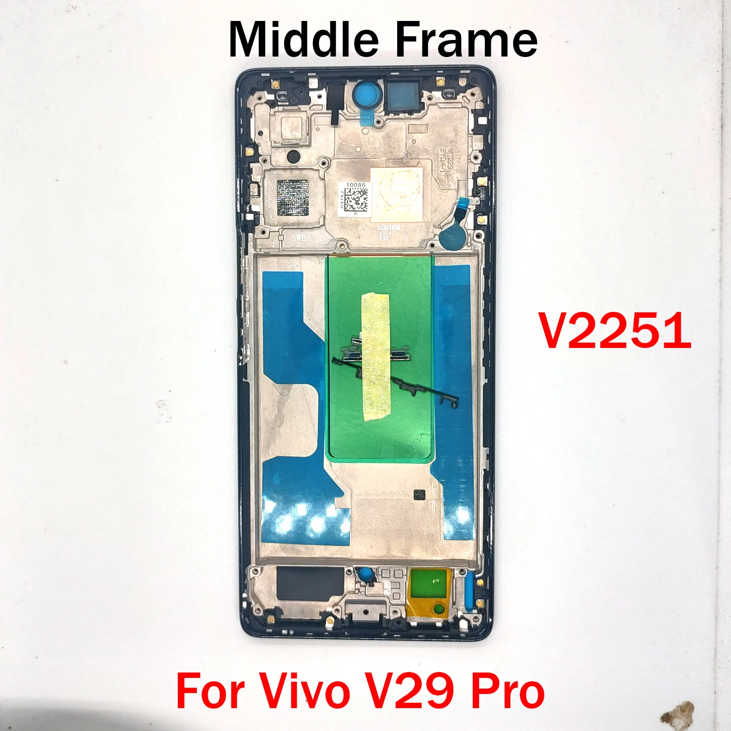 Средняя рамка для Vivo V29 Pro V2251, передняя рамка ЖК-дисплея, лицевая панель с боковой кнопкой, запасные части (art.: 3920d0d43f581) - 3920d0d43f581