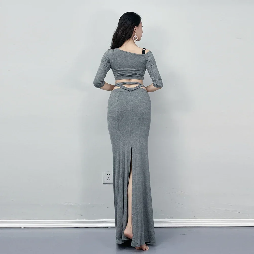 Женский костюм для танца живота профессиональный с топом и юбкой в восточном