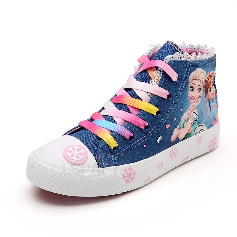Детская обувь Disney Холодное сердце кроссовки для девочек Эльза Анна принцесса