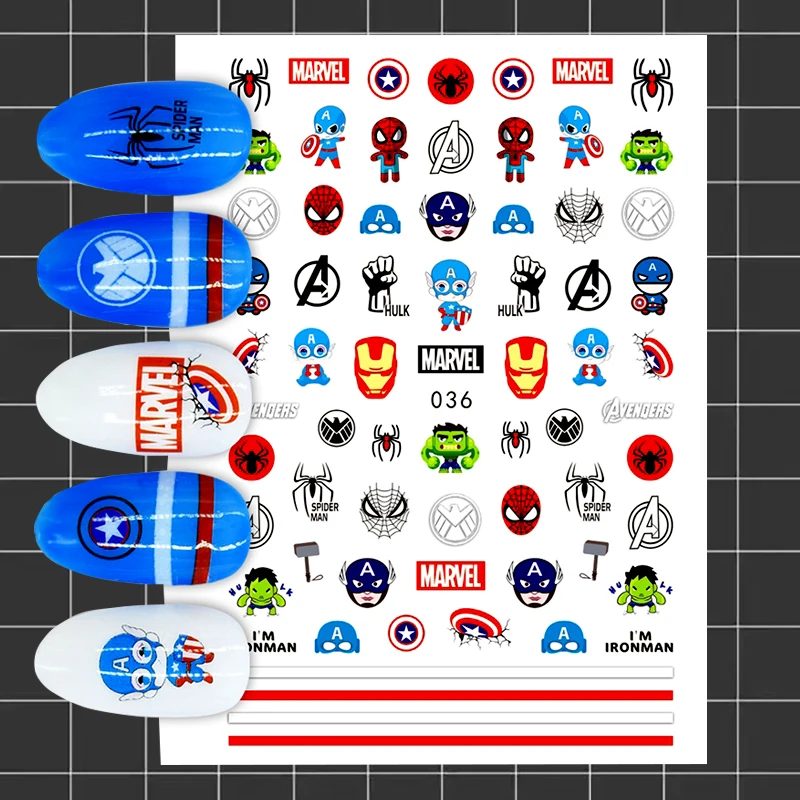 

Disney Anime Hulk Spiderman Iron Man Stickers Nail Sliders Nail Art Decorations Lilo & Stitch Nail Stickers Nail Art Supplies