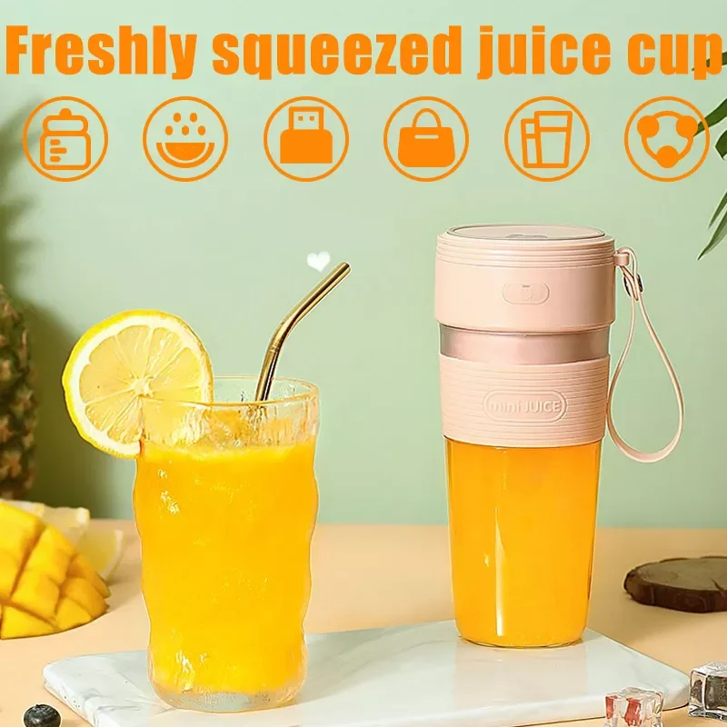 

NEW2023 300ml Portable Juicer Rechargeable Fresh Juice Blender Mini Fruit Mixers Hand Shake Juice Cup Gift for Friends Famliy