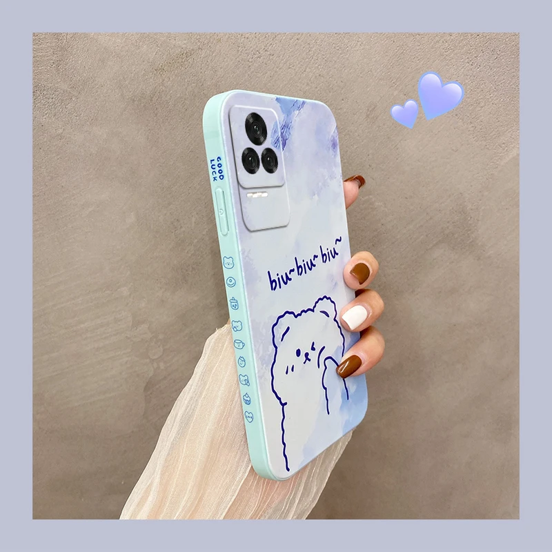 Square Painting Pattern Phone Case For Xiaomi Redmi K40s K40 S Silicone Anti-drop  Back Cover