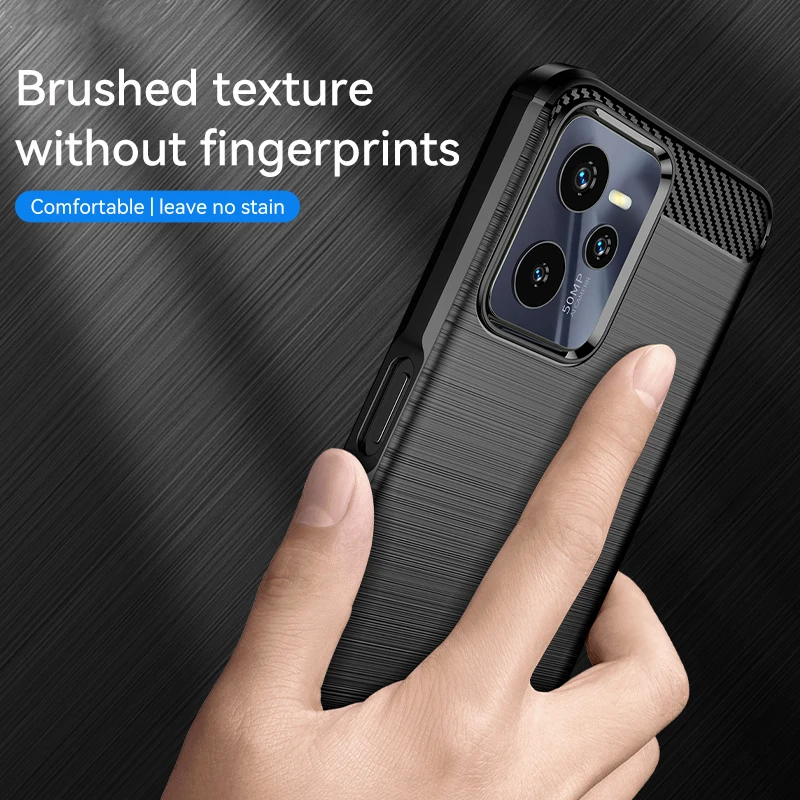 For Realme C35 Case For Realme C35 C21 C11 Cover Shell Coque Carbon Fiber Soft Silicone Shockproof Phone Bumper For Realme C35