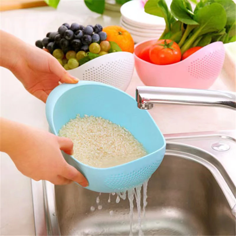 

Food Grade Plastic Rice Beans Peas Washing Filter Strainer Basket Sieve Drainer Cleaning Gadget Kitchen Accessories