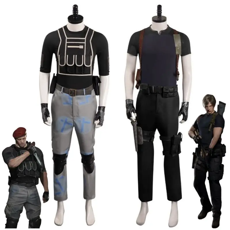 

Resident 4 Leon S Kennedy Evil Cosplay Costume Jacket Coat Pants Jack Krauser Cosplay Full Set Costume Halloween Suit for Men