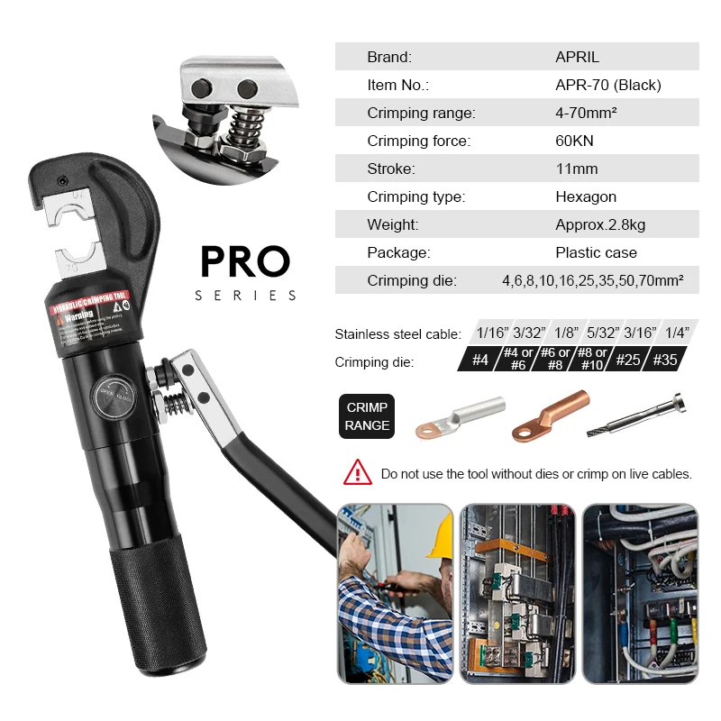 Гидравлические клещи для обжима кабельных клемм APRIL YQK-70 исаак иосифович бройд нетрадиционные гидравлические прикладные задачи и технологии