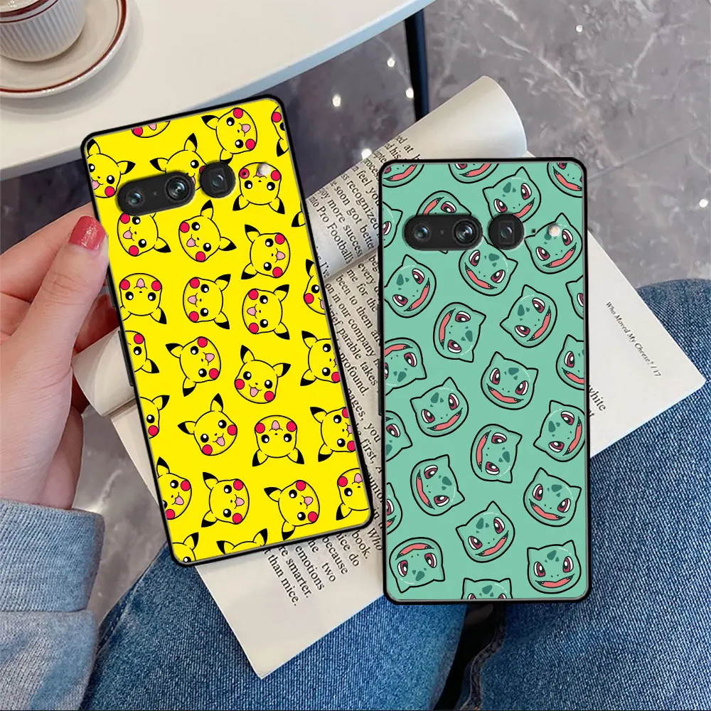 

Coque for Google Pixel 7 6 Pro 5 4 3 3a XL 5a 4a 5G Soft for Pixel 6Pro 4XL 3XL 3aXL Back Cover Fundas Pokemon Pikachu Cartoon