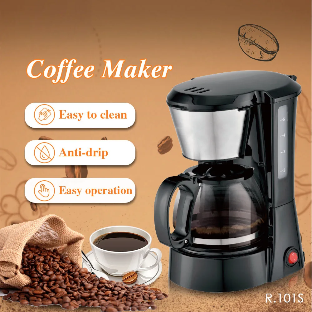 

R.101S Drip Coffee Maker 650W 750ML EU KR Plug Easy Operation Cafe Machine For Home Office