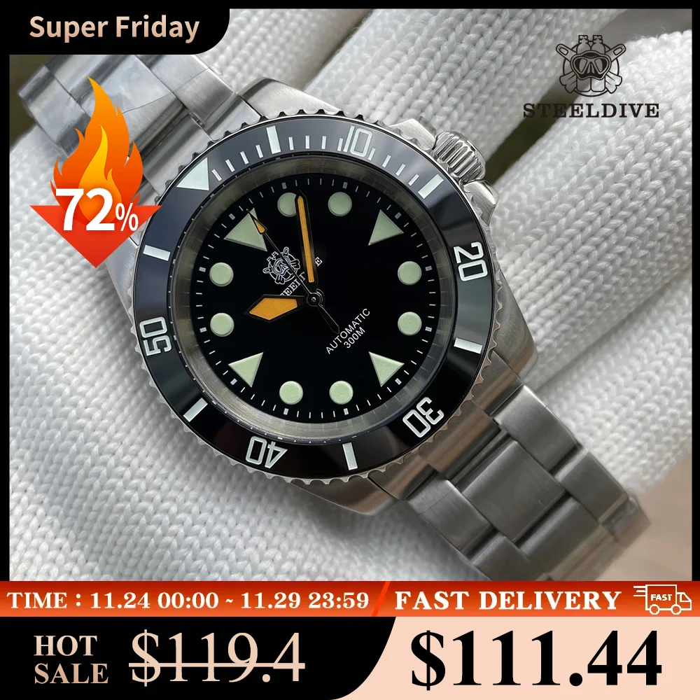 

Colorful Hands No Date ! lSteeldive SD1955 New 41mm Steel Water Ghost NH35 Sapphire Glass Man Dive Watches Reloj Hombre