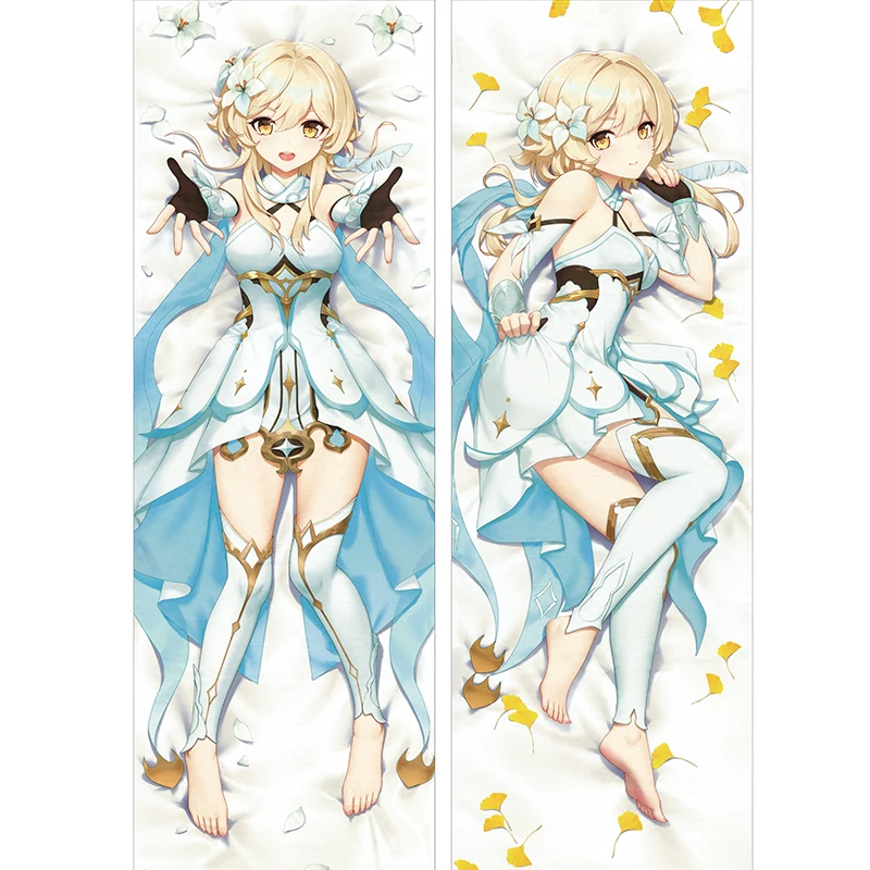 

Game Genshin Impact Dakimakura Pillow Case Lumine 3D Double-Sided Hugging Body Pillowcases Sofa Cushion Cover Otaku Room Gifts